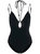 Jeannie Loop Front Halter Tie Srao One Piece - Noir