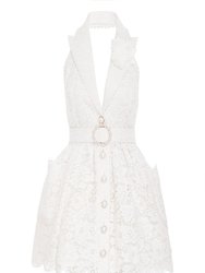 Lace High Tide Tuxedo Mini Dress - Ivory