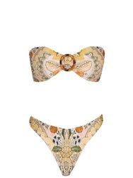 Laurel Bamboo Ring Bikini - Mustard Baroque Floral