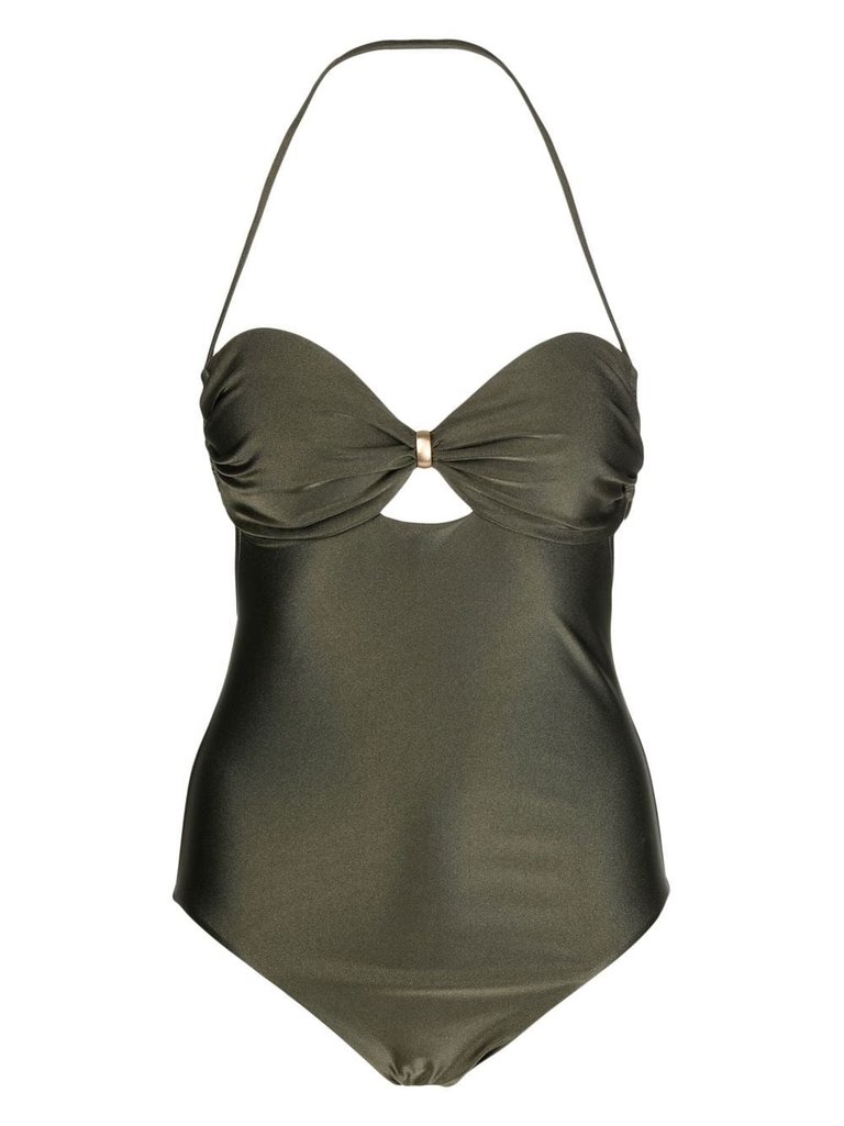 Laurel Halter Neck One Piece Swimsuit 1Pc - Khaki Green