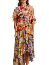 Motif Dress In Floral Print - Floral Print