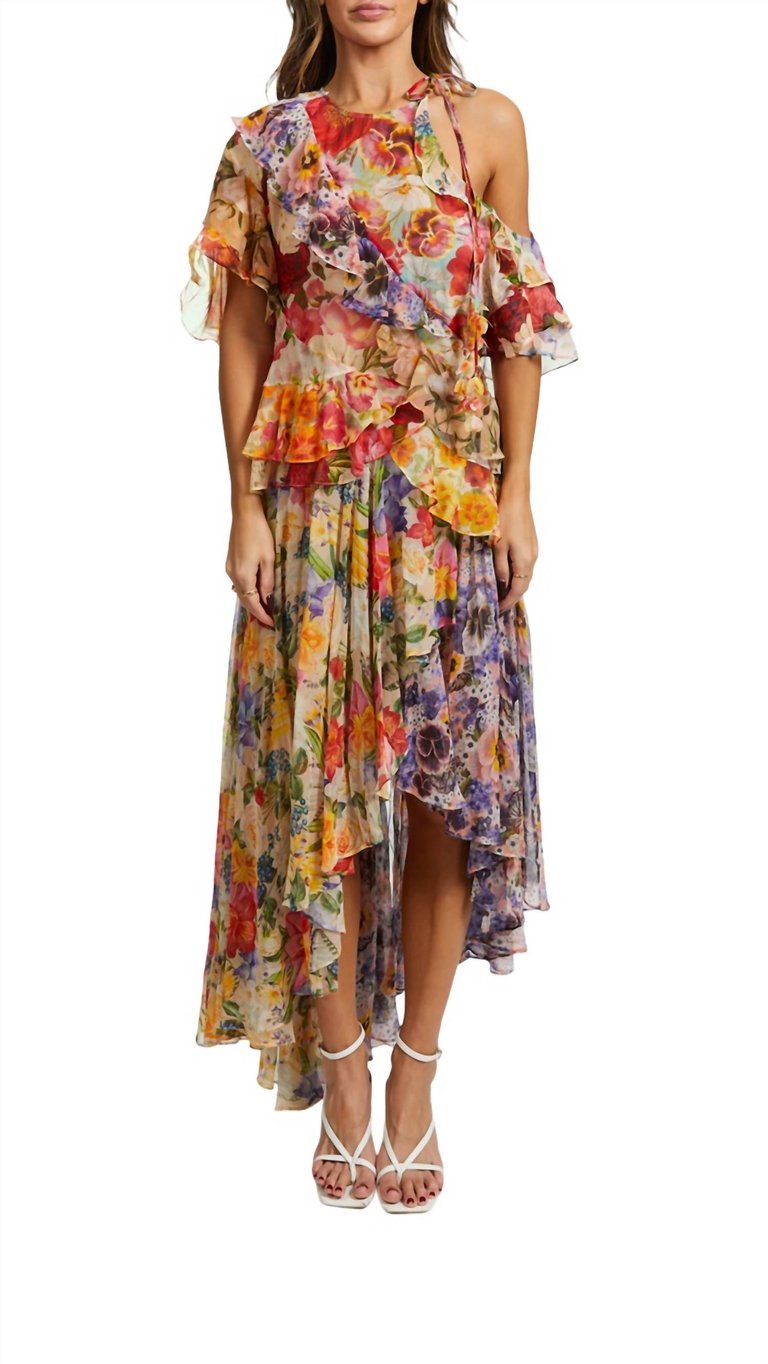 Motif Dress In Floral Print - Floral Print