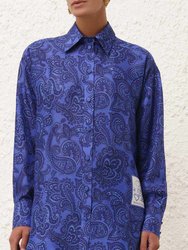 Ottie Relaxed Shirt - Blue Paisley