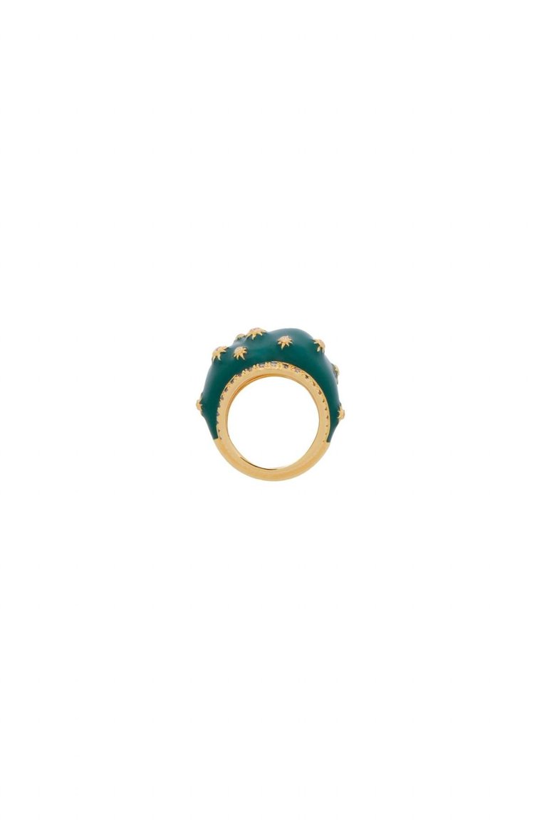 Pebble Enamel Ring - Gold/Green