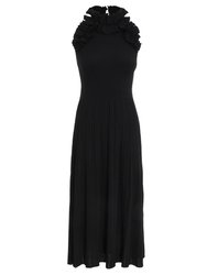 Post Card Ruffle Dress - Black