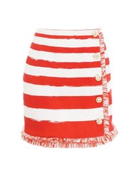 Postcard Striped Skirt - Red Stripe