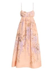 Rosa Bralette Midi Dress - Lilac Wisteria Floral