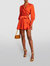 Silk Wrap Mini Dress - Pumpkin