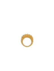 Twisted Rope Dome Ring - Gold