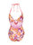 Violet Knotted 1Pc Mustard Floral Swimsuit