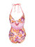 Violet Knotted 1Pc Mustard Floral Swimsuit