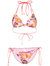 Violet Knotted Tie Straps Two Piece Bikini Swimsuit - Mustard Multi Floral