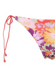 Violet Knotted Tie Straps Two Piece Bikini Swimsuit