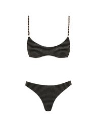 Waverly Chain Bikini - Black-Gold