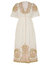 Waverly Embroidered Midi Dress - Cream-Gold