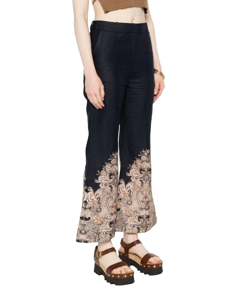 Womens Natura Flare Pant In Navy Paisley