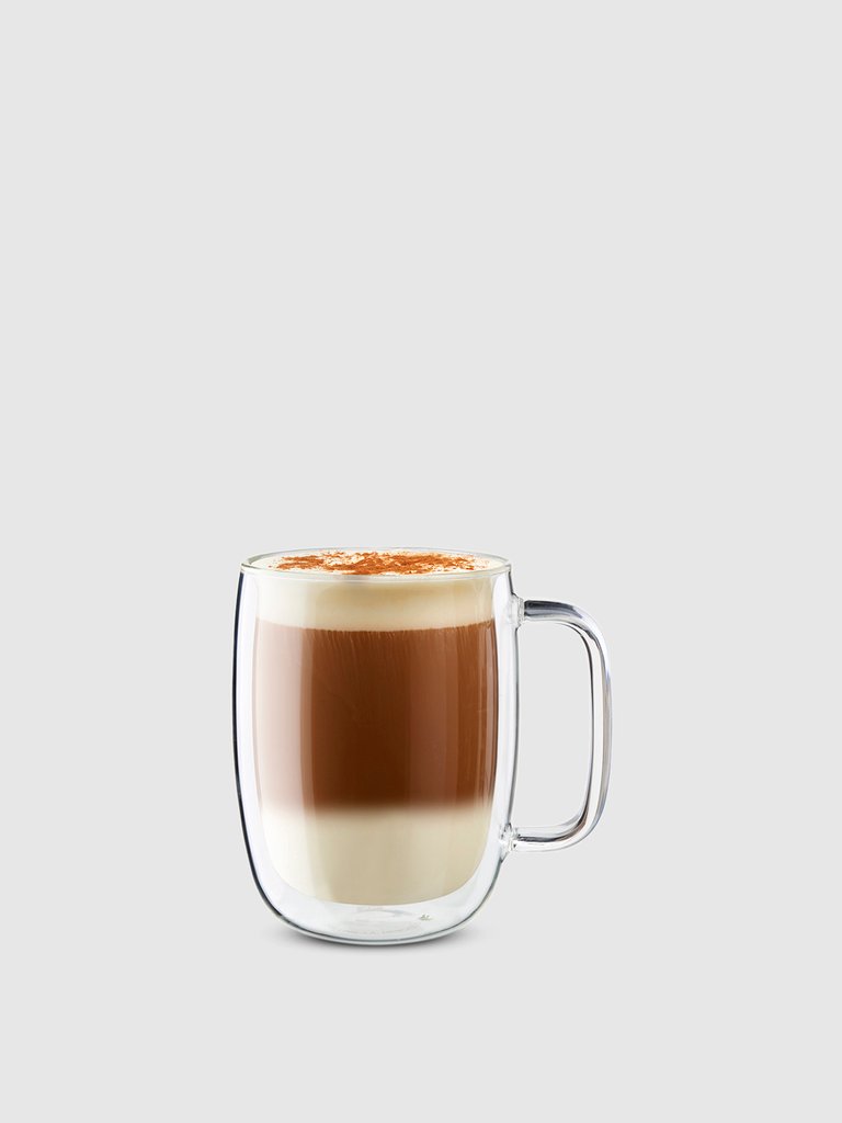 Latte Glass Mug, 15oz., 450ml, 2-Piece